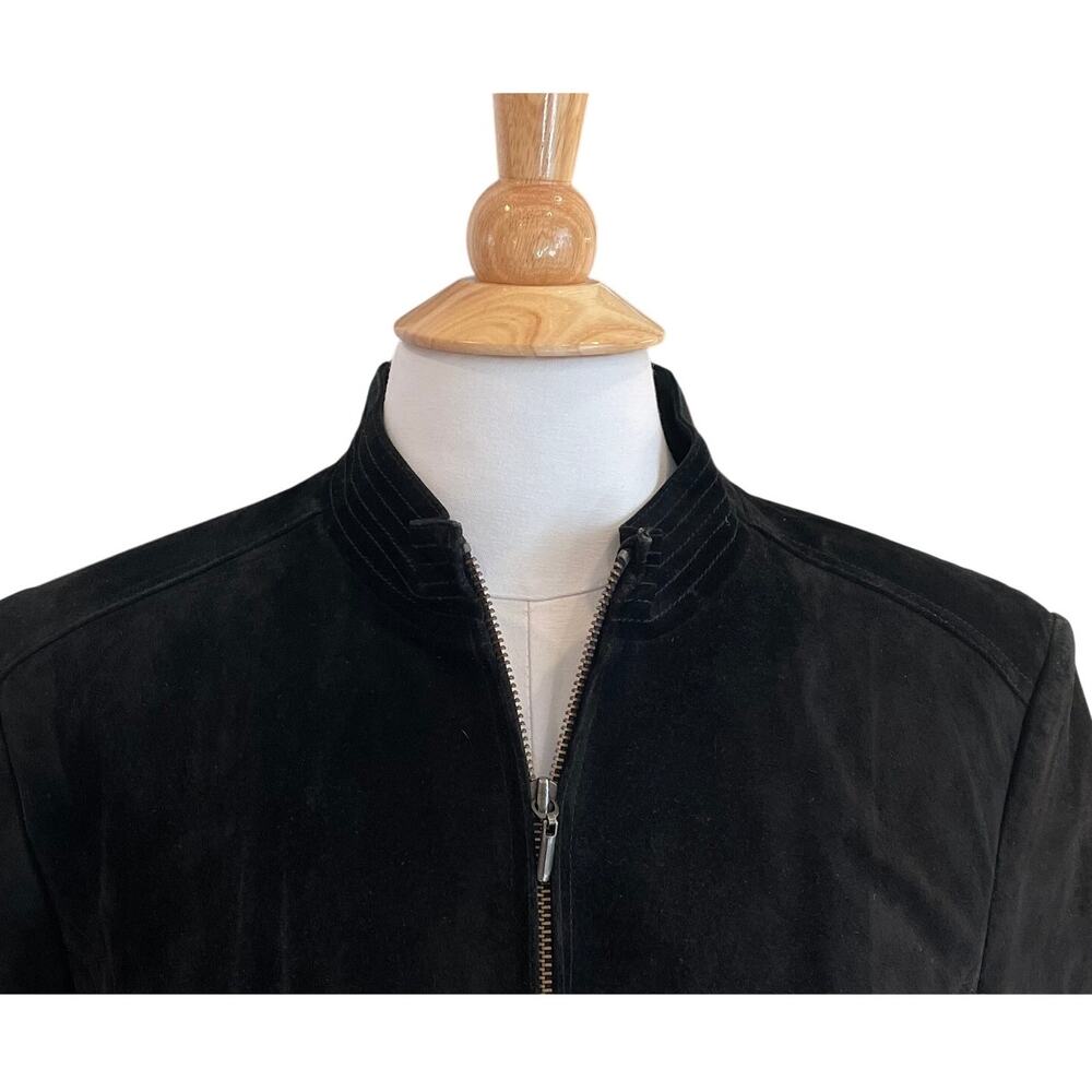 Valerie Stevens Black Suede Motocycle Jacket, Pockets, Size XL - Picture 2 of 12